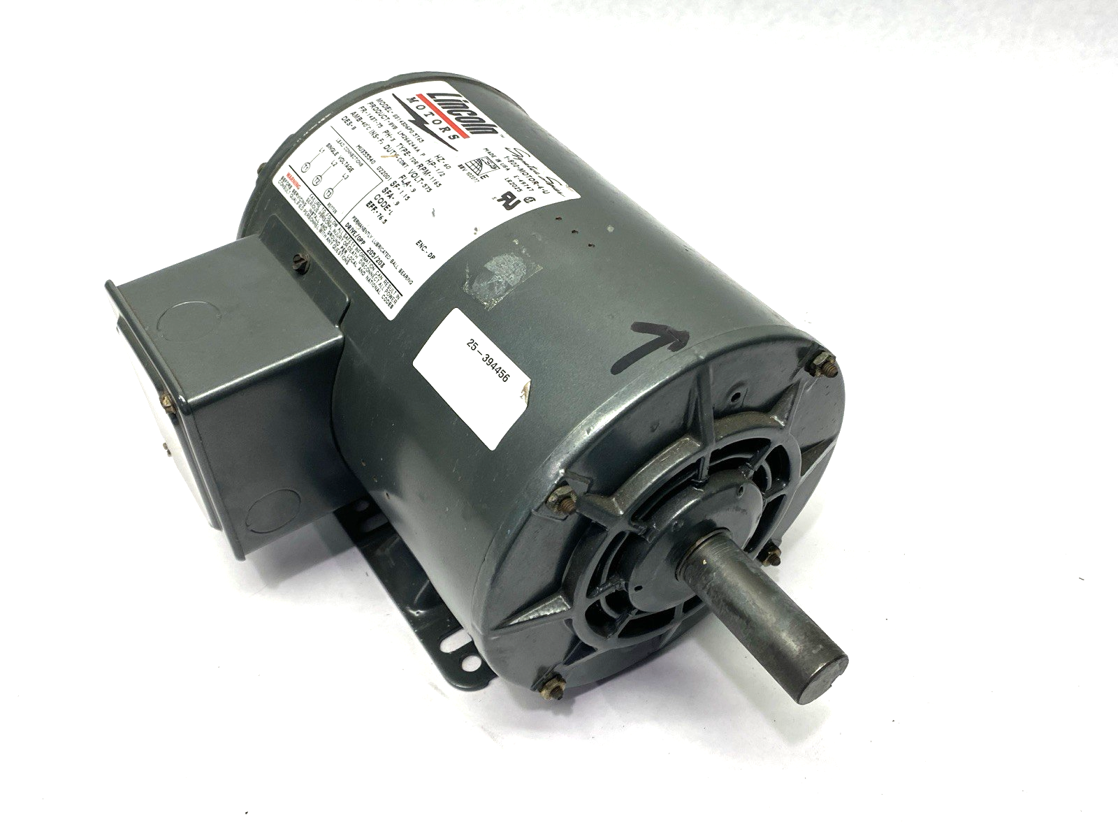 Lincoln Motors SS143D6P0.5T65 Electric Motor 3-Phase 1/2HP 1165RPM 575VAC .95A - Maverick Industrial Sales