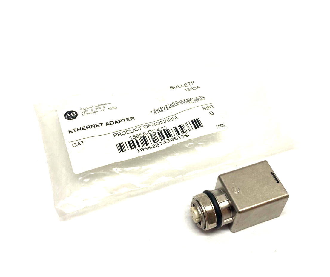 Allen Bradley 1585A-DD4JD Ser. B Ethernet Adapter 4-Pin M12 D-Code Female - Maverick Industrial Sales