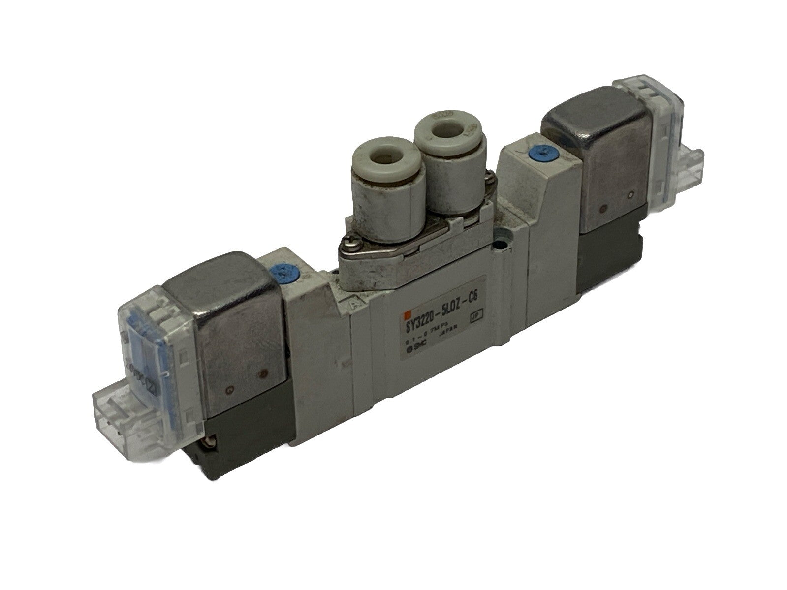 SY3220-5LOZ-C6 | SMC Double Pneumatic Solenoid Manifold Valve 1/4" - Used - Maverick Industrial Sales