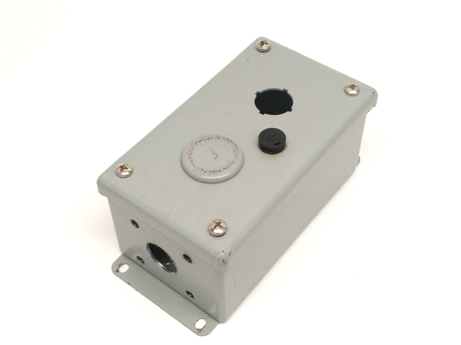 Hoffman E2PBG Type 12 Pushbutton Enclosure 2PBx22.5mm 5.75" x 3.25" x 2.75" Gray - Maverick Industrial Sales