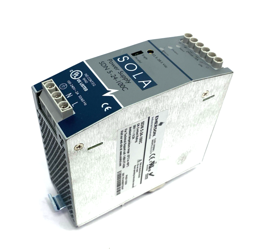 SOLA Emerson SDN 5-24-100C Compact DIN Rail Power Supply Hevi-Duty - Maverick Industrial Sales