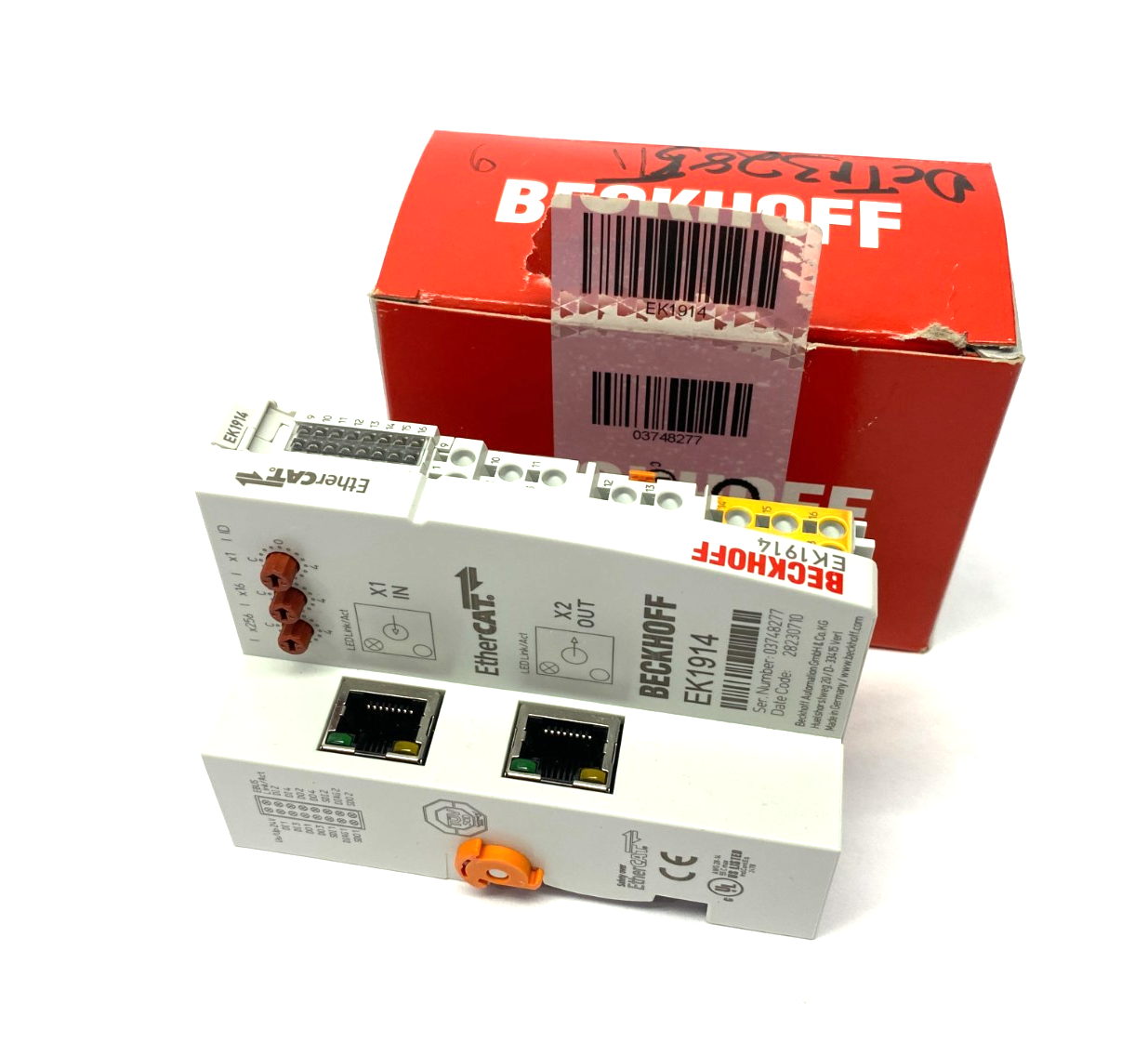 Beckhoff EK1914 EtherCAT Coupler w/ Integrated Digital Standard & Safety I/Os - Maverick Industrial Sales