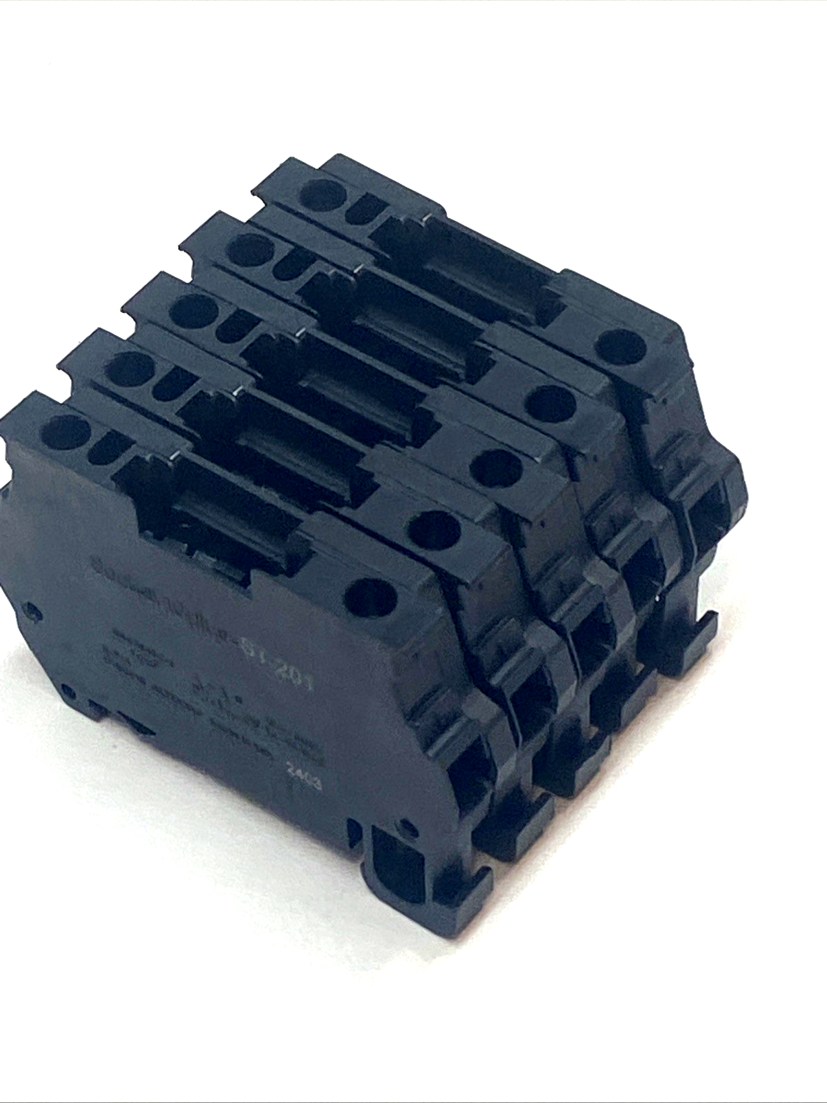 E‑T‑A 10PLUS‑ST‑201 2‑Pos Feed‑Through Terminal Block 6 mm 10A Black LOT OF 5 - New – Open box - Maverick Industrial Sales