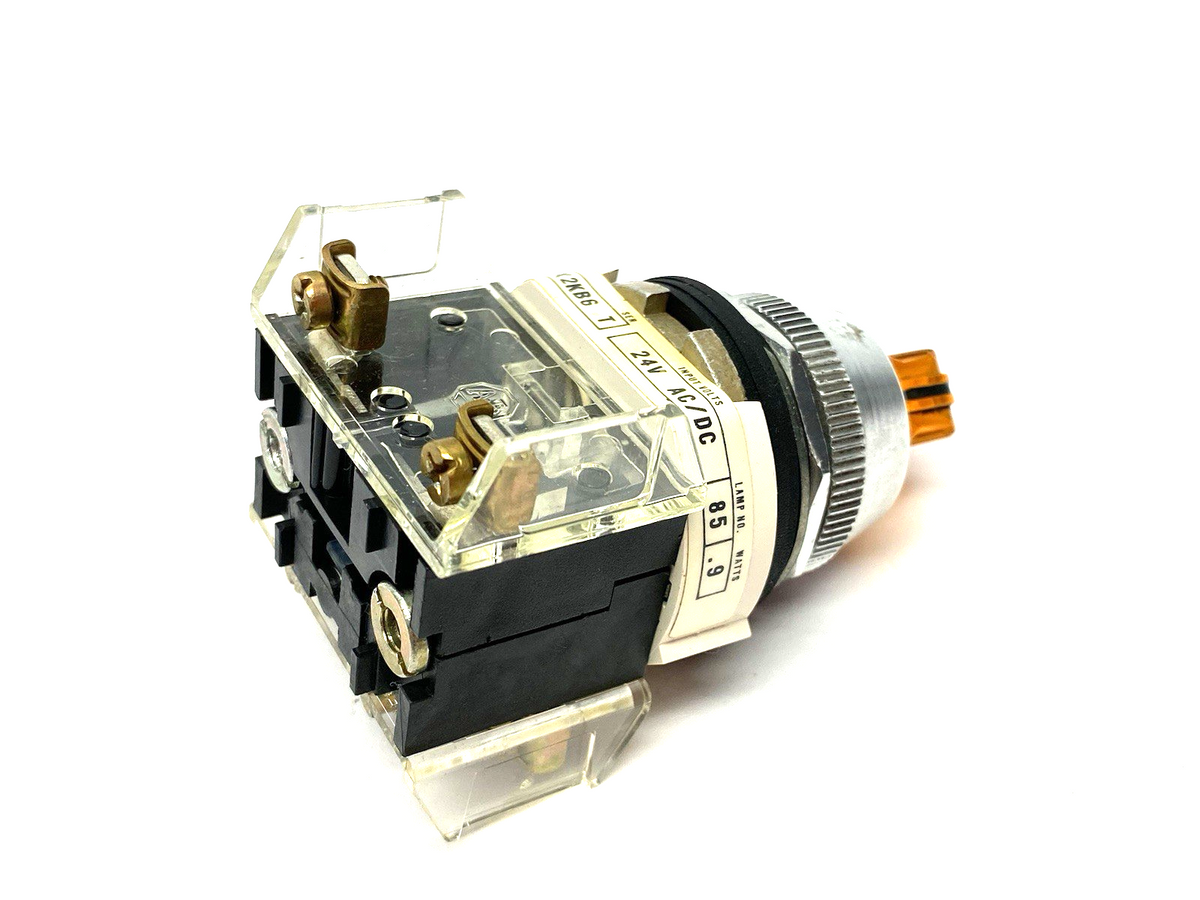 800T-24HX2KB6 | Allen Bradley Ser. T Illuminated Selector Switch 2-Pos Amber 24V- Used - Maverick Industrial Sales
