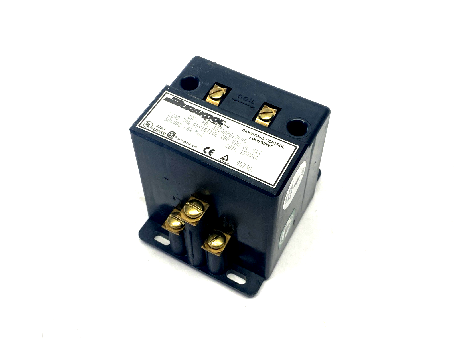 Durakool 3030APS120AC Displacement Contactor Relay Load 30A 120VAC Coil 480V Max - Maverick Industrial Sales