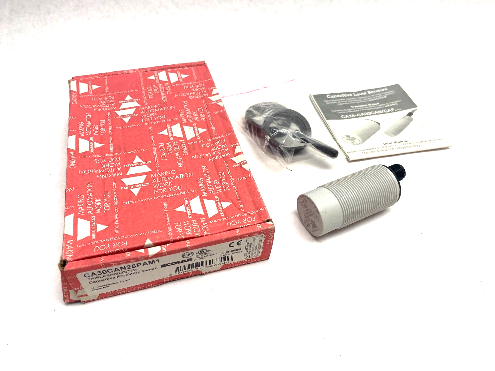 Carlo Gavazzi CA30CAN25PAM1 TripleShield Capacitive Proximity Switch Switch - New – Open box - Maverick Industrial Sales