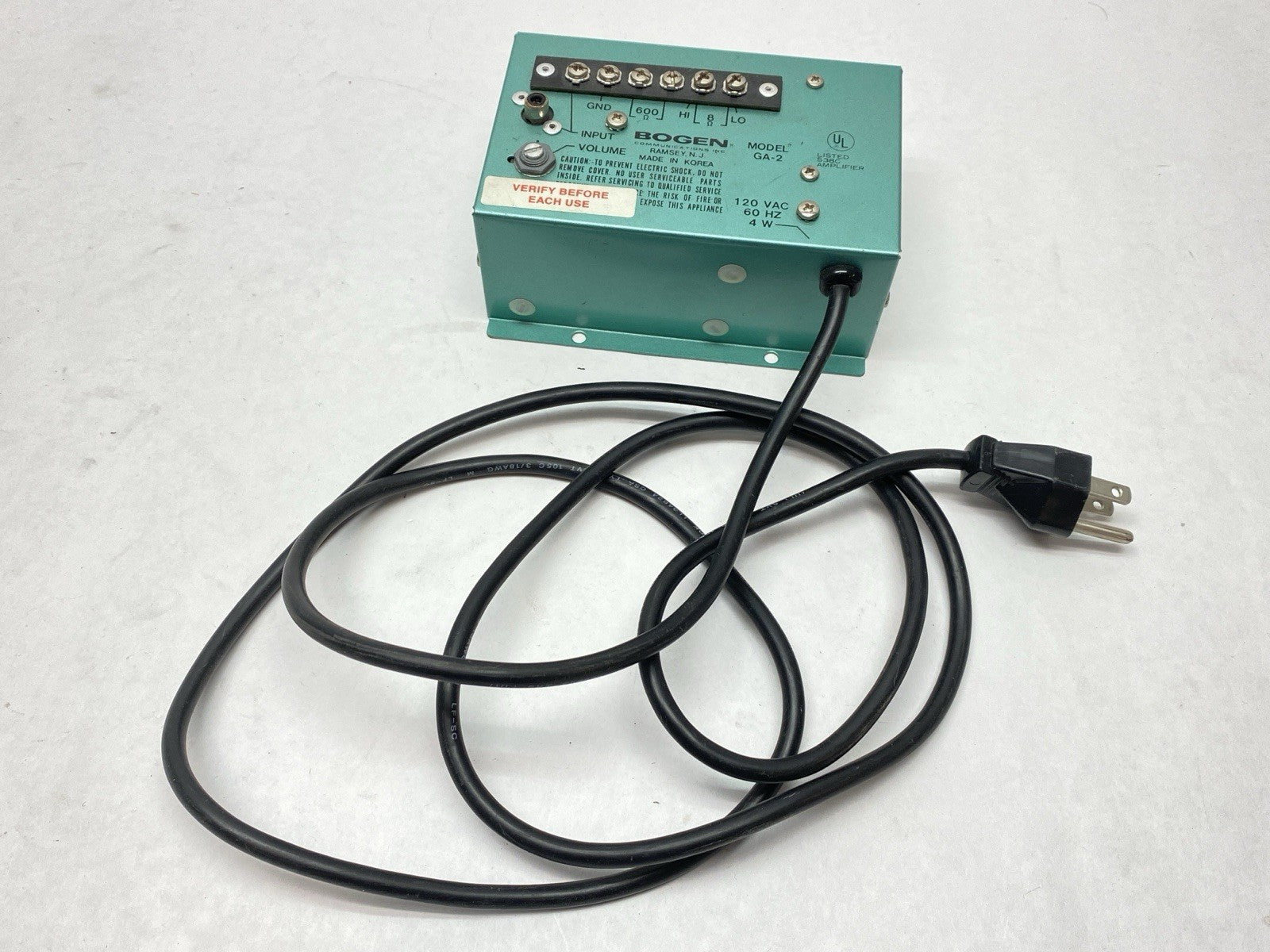 GA-2 | Bogen Utility Amplifier 120V 600ohm 8ohm Solid State - Used - Maverick Industrial Sales