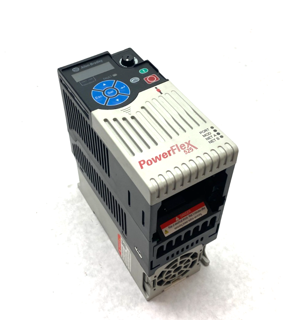 25B-D1P4N114 | Allen Bradley Ser. A PowerFlex 525 0.4kW 0.5HP AC Drive 3-Phase - Used - Maverick Industrial Sales