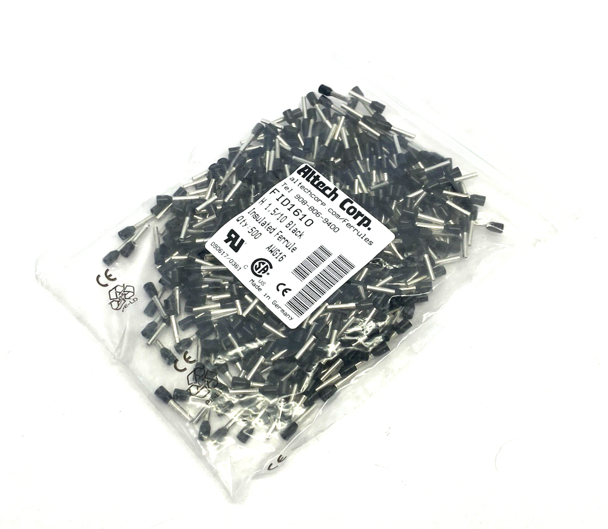 FID1610 | Altech Insulated Crimp Ferrule Terminal 16AWG/1.5sqmm 500-PACK - New - Maverick Industrial Sales