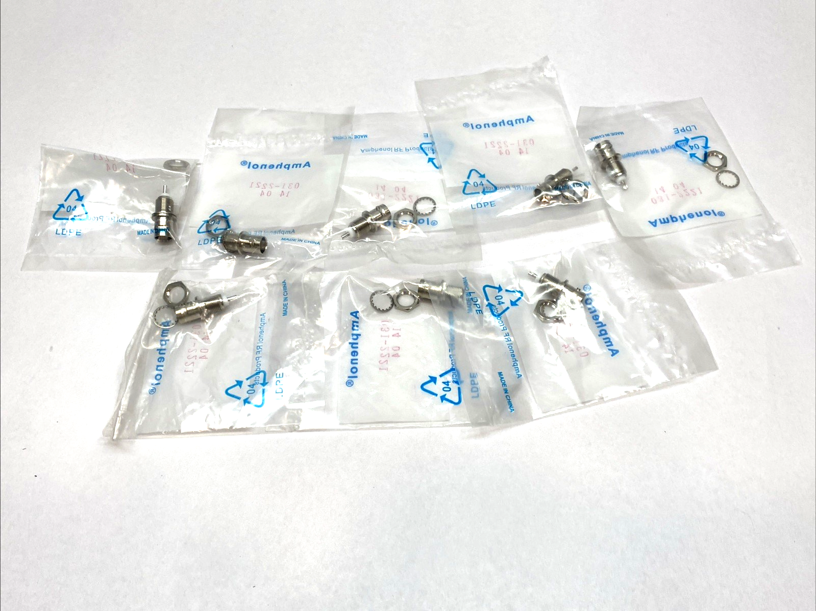 Amphenol 031-2221-14 BNC Female Jack LOT OF 8 - New - Maverick Industrial Sales