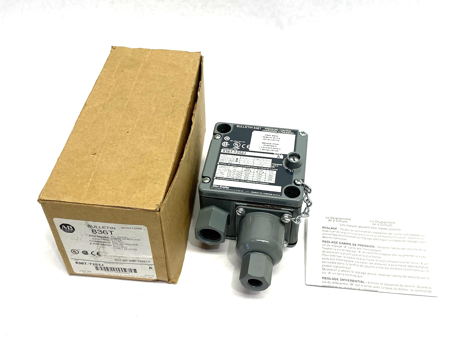 836T-T252J | Allen Bradley Ser. A Electro-Mechanical Pressure Control Switch - New – Open box - Maverick Industrial Sales