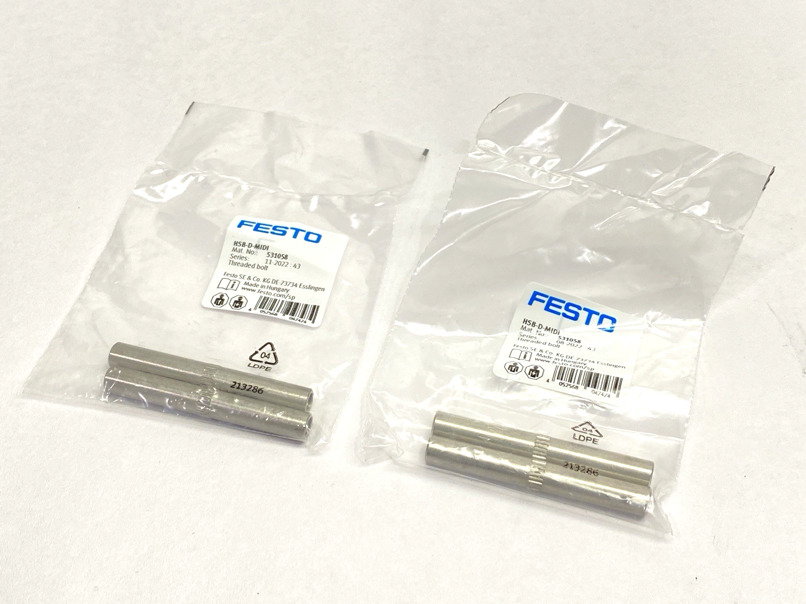 Festo HSB-D-MIDI Threaded Bolt 531058 LOT OF 2 - Maverick Industrial Sales