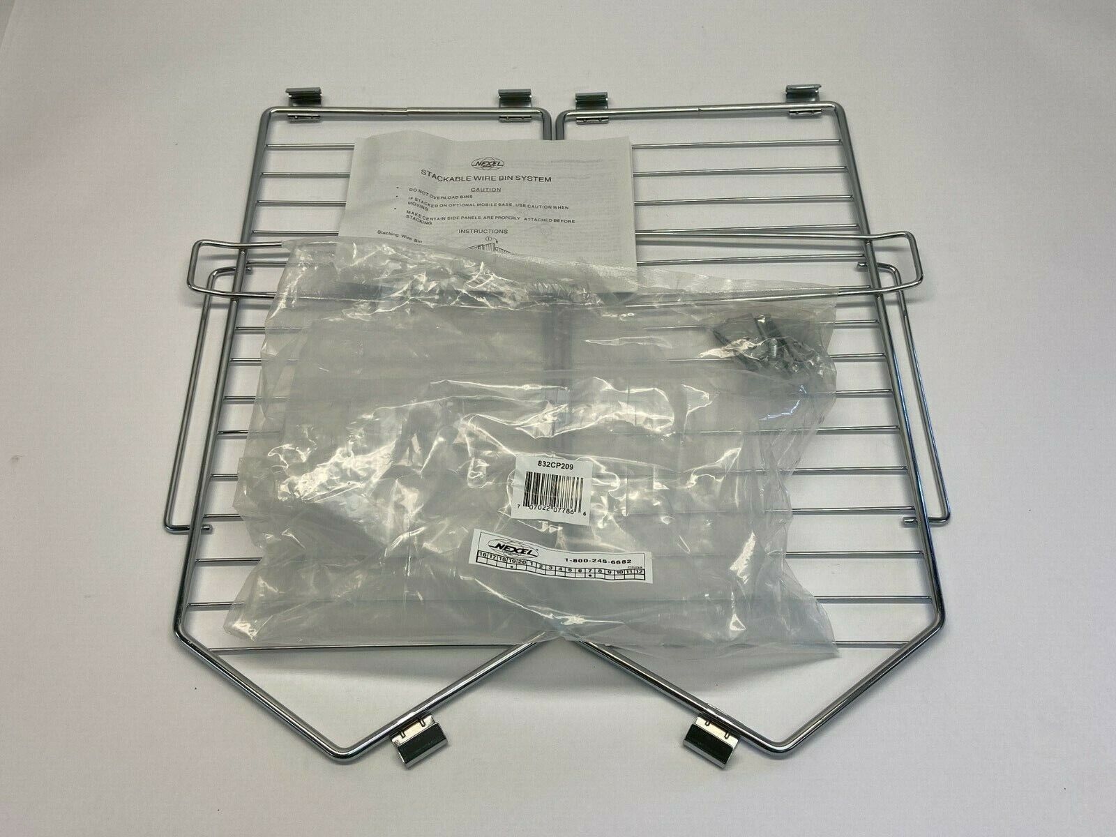 832CP209 | Nexel Chrome Side Panel SET for Stackable Wire Bin System - New - Maverick Industrial Sales