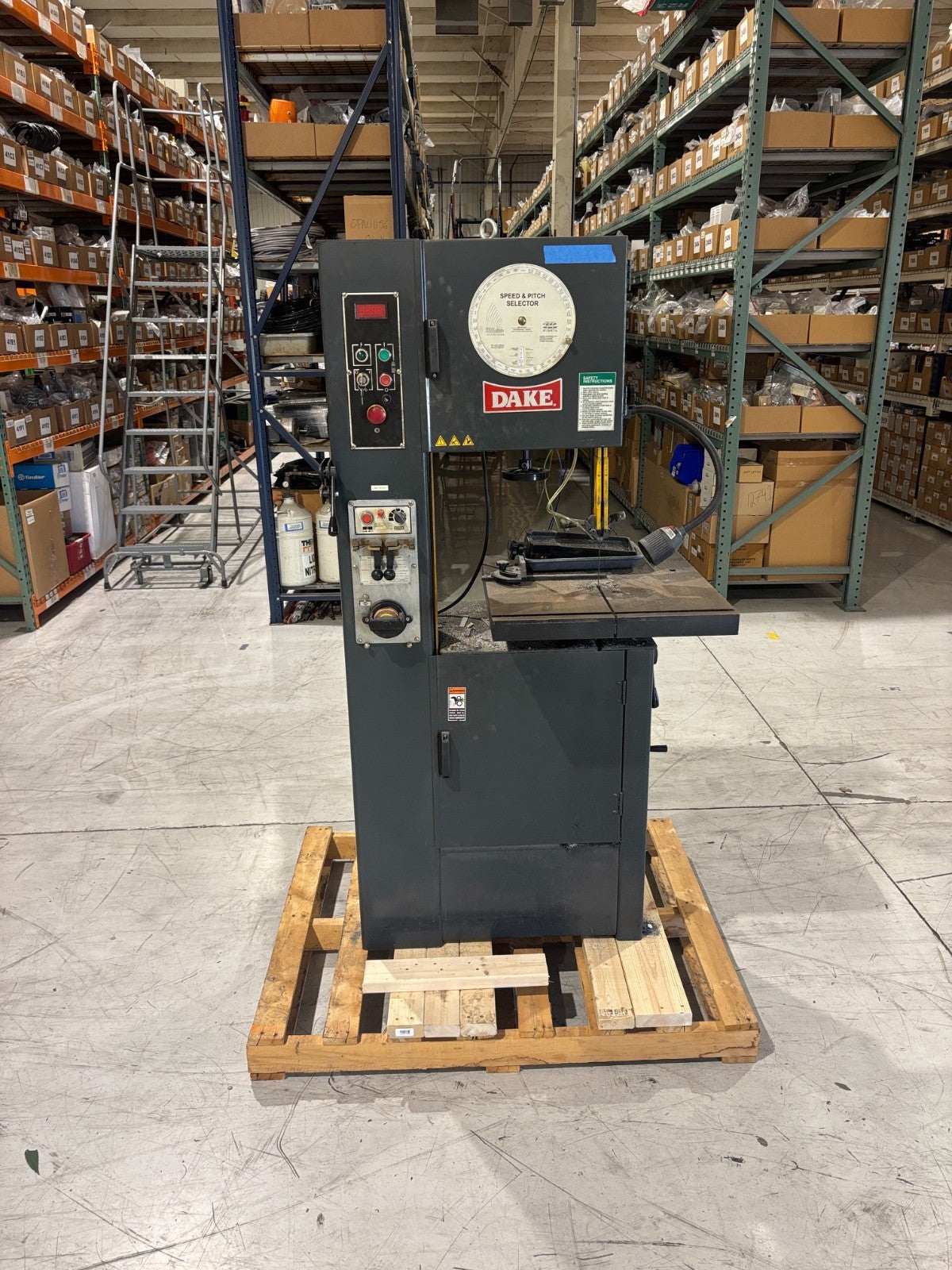 Dake V-16 Vertical Bandsaw, 2HP, 2.5kVA Welder, 230, Blade welder grinder shear - Maverick Industrial Sales
