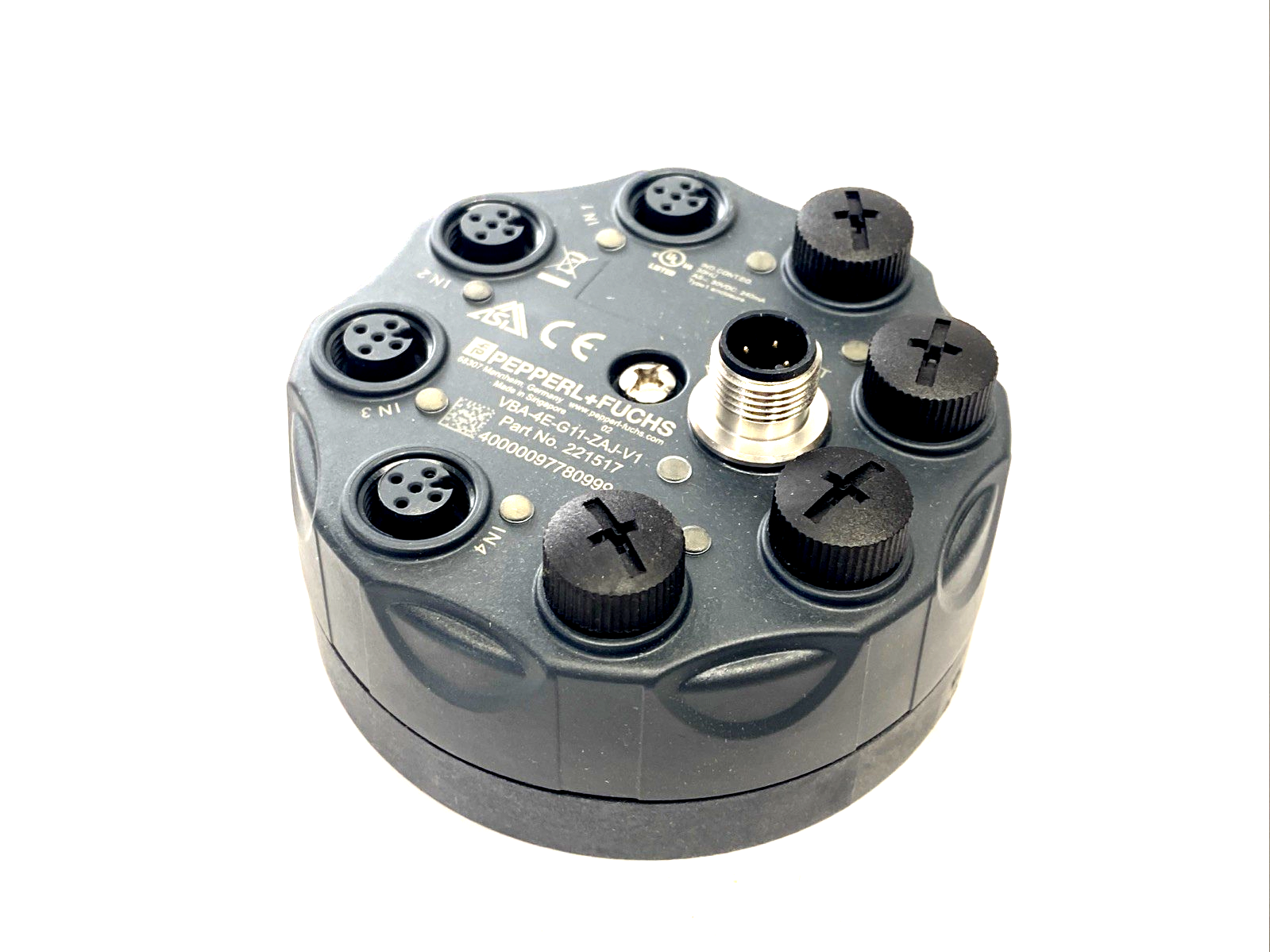 Pepperl+Fuchs VBA-4E-G11-ZAJ-V1 AS-Interface Sensor Module 221517 - New – Open box - Maverick Industrial Sales