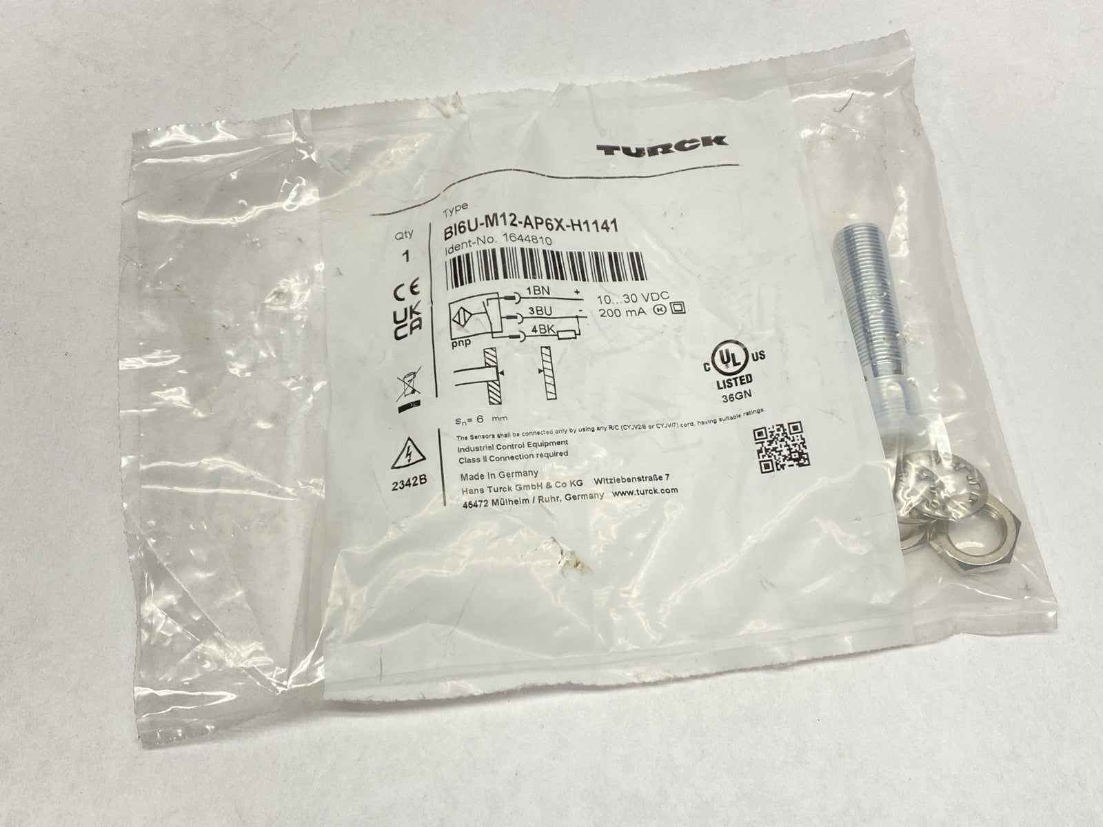 Turck BI6U-M12-AP6X-H1141 Inductive Proximity Sensor 10-30VDC 1644810 - Maverick Industrial Sales