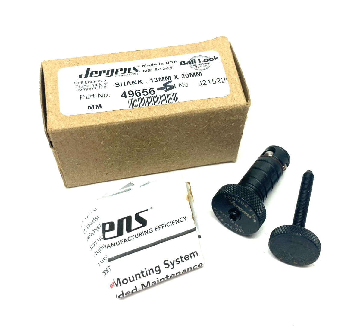 49656-S | Jergens Ball Lock Fast-Acting Shank 13mm x 20mm - New – Open box - Maverick Industrial Sales