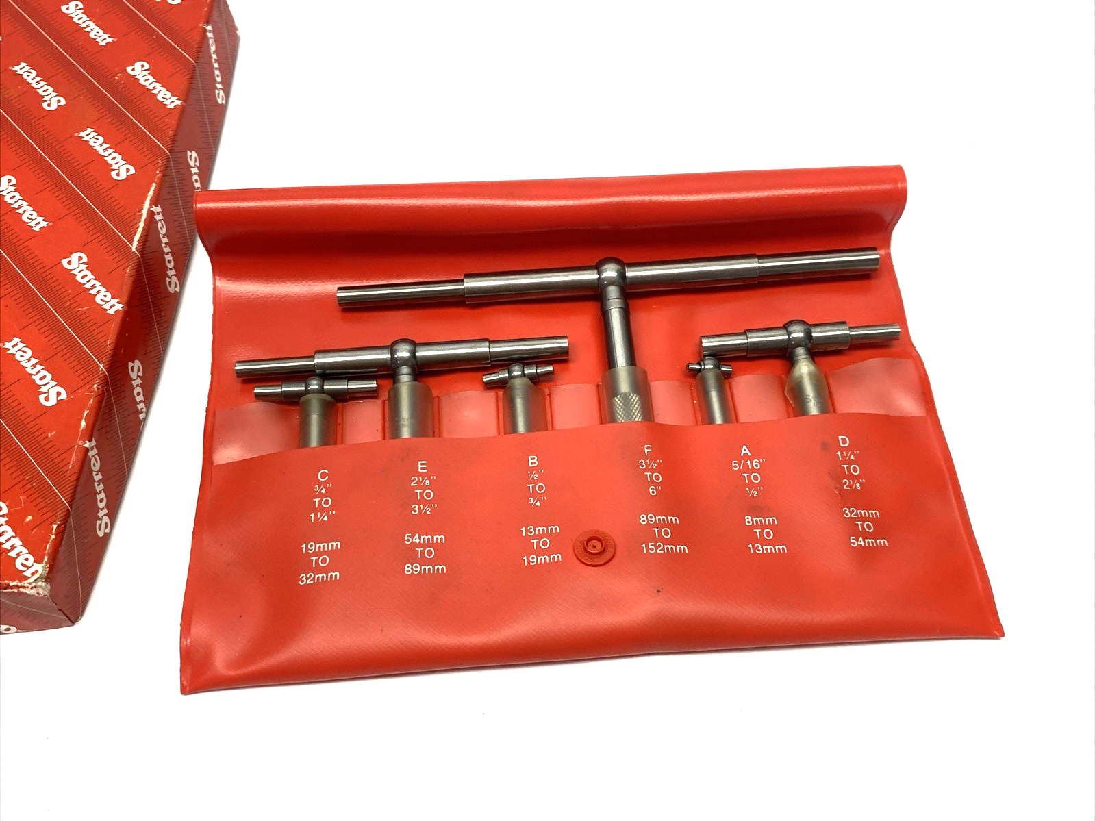 Starrett S579HZ Telescoping Gage Set (6) A,B,C,D,E,F In Case, 5/16" to 6" - Maverick Industrial Sales