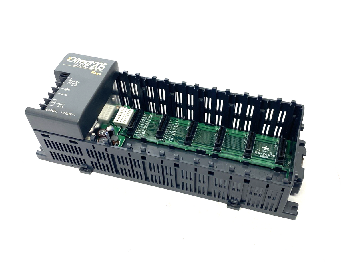 D2-06B-1 | Automation Direct DirectLOGIC I/O Base, 6-Slot, 110-220VAC NO COVERS- Used - Maverick Industrial Sales