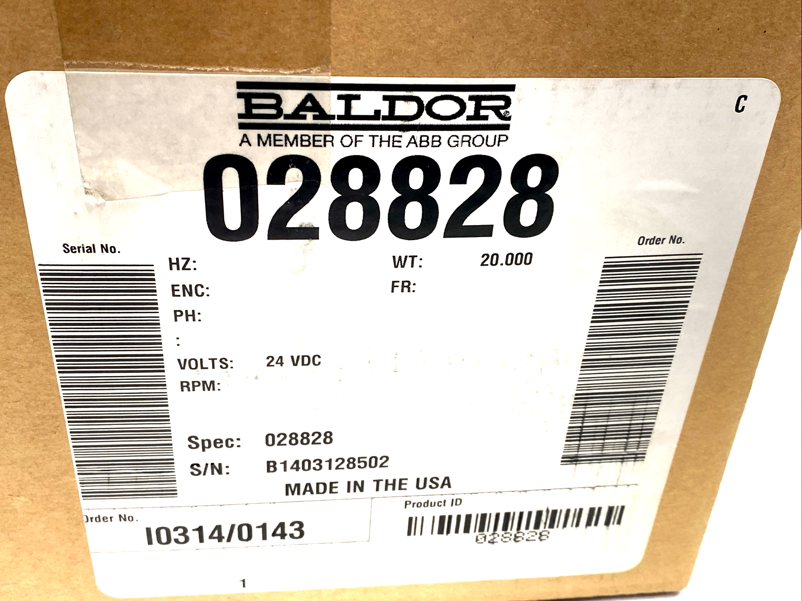 Baldor ABB 028828 DMCBX-256 BK NO SHFT 24V Motor Brake 028828 - Maverick Industrial Sales