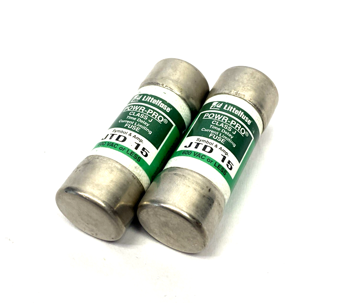 Littelfuse JTD015 Class J Fuse 15A 600VAC Slo-Blo/Time Lag LOT OF 2 - Used - Maverick Industrial Sales