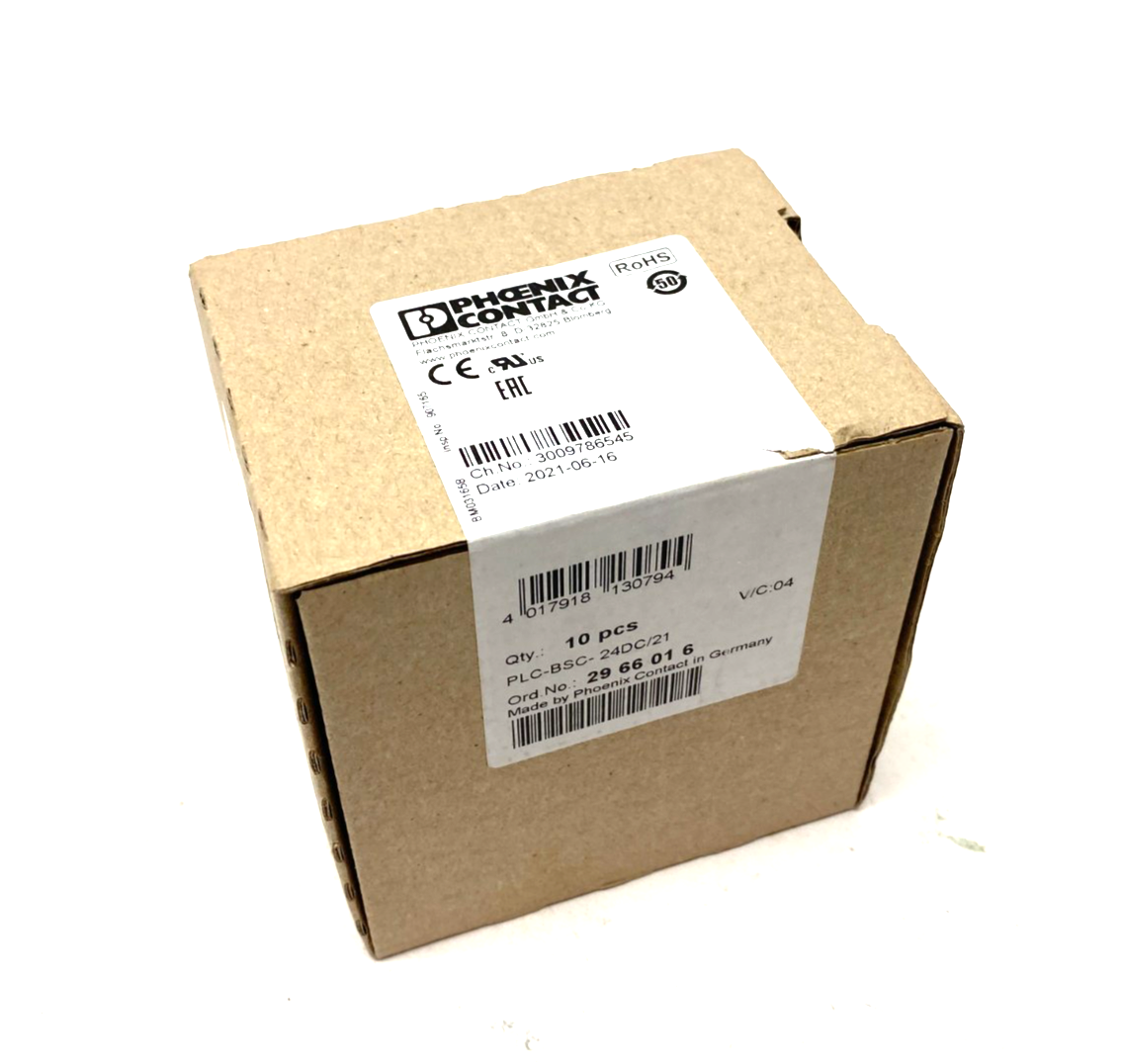 PLC-BSC-24DC/21 | Phoenix Contact Relay Base Terminal Block 2966016 BOX OF 10 - New - Maverick Industrial Sales