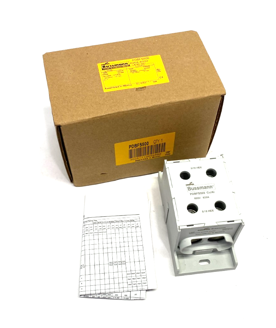 PDBFS500 | Cooper Bussmann Power Distribution Block 620A 600V - New – Open box - Maverick Industrial Sales