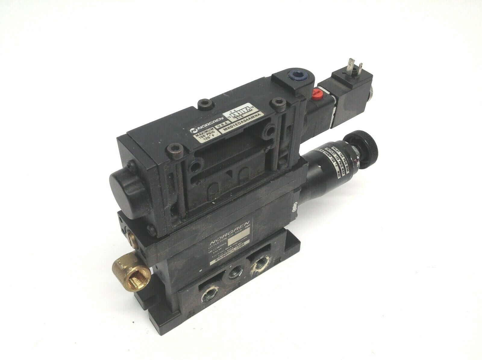 Norgren MK01EDA34AMNA Pneumatic Solenoid w/ RMK00RKXLGS0A Regulator Valve - Maverick Industrial Sales