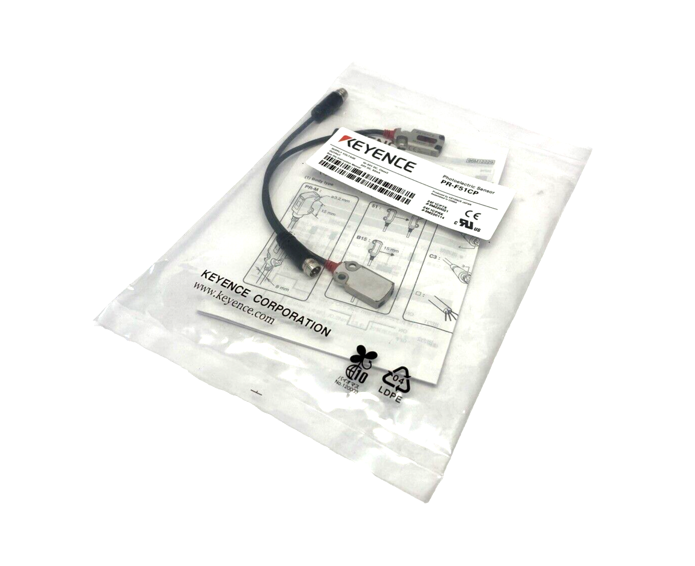 Keyence PR-F51CP Miniature Photoelectric Sensor, Transmitter & Receiver - Maverick Industrial Sales