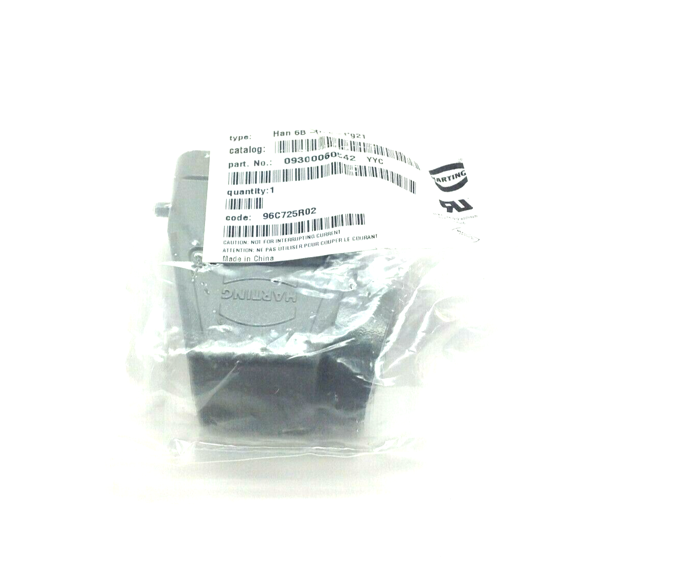 09300060542 | Harting Han B Connector Hood Side Entry HC 2 Pegs PG 21 6B-HSE-PG21 - New - Maverick Industrial Sales