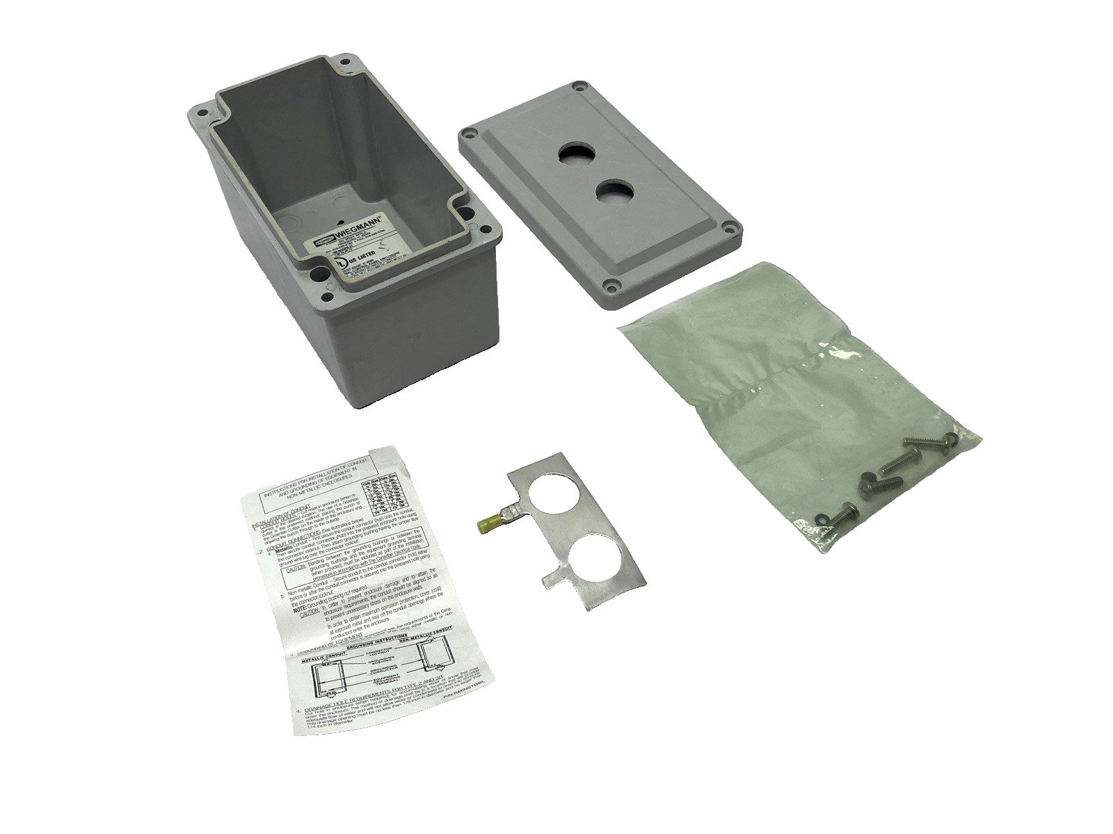 Hubbell Wiegmann HW-N4X2PB-22 Gray Pushbutton Enclosure 22mm 6" x 4" x 4" - Maverick Industrial Sales