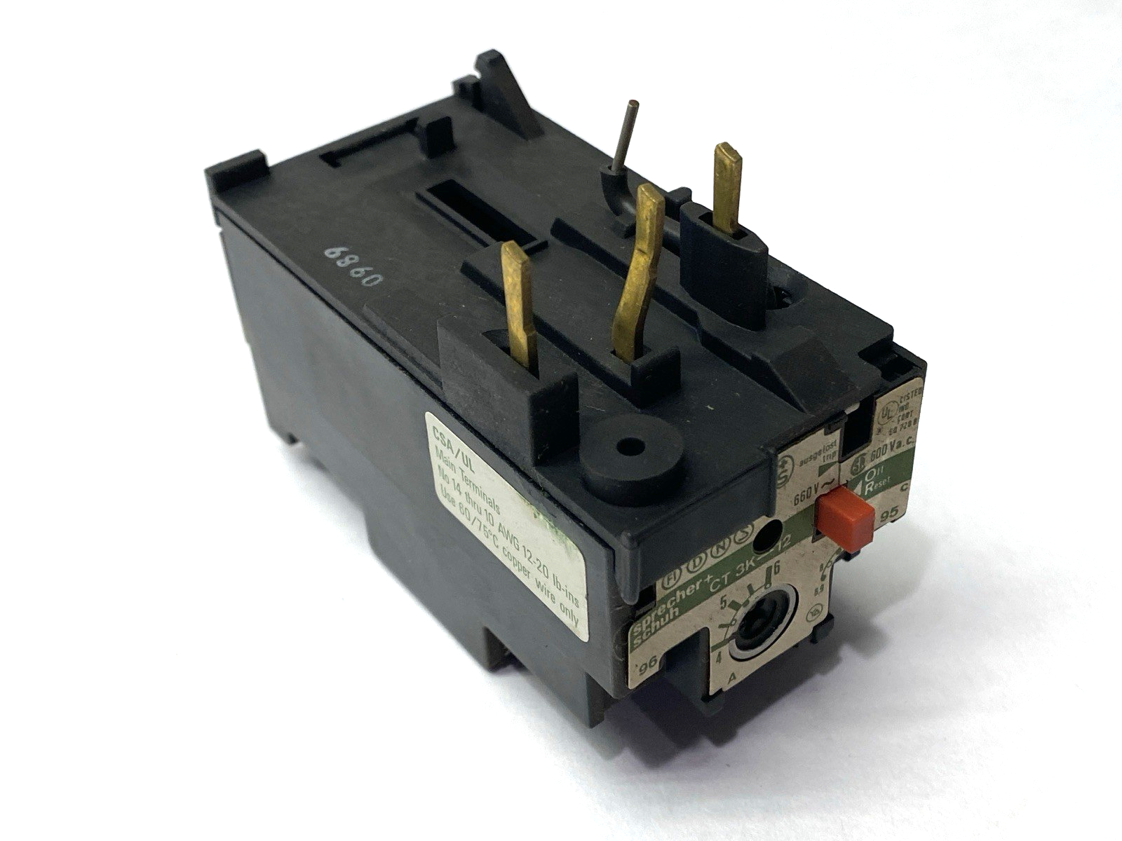 Sprecher+Schuh CT3K-12-6 Overload Relay 4-6A - Maverick Industrial Sales