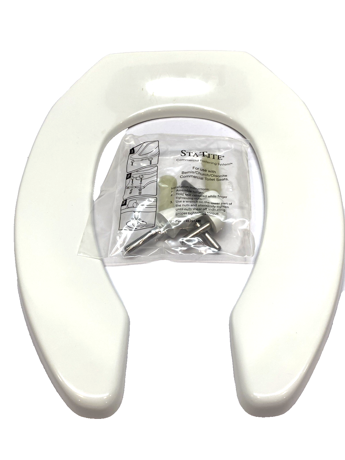 Bemis 2P888 Toilet Seat Elongated Bowl, Replacement Kit - Open box - Maverick Industrial Sales