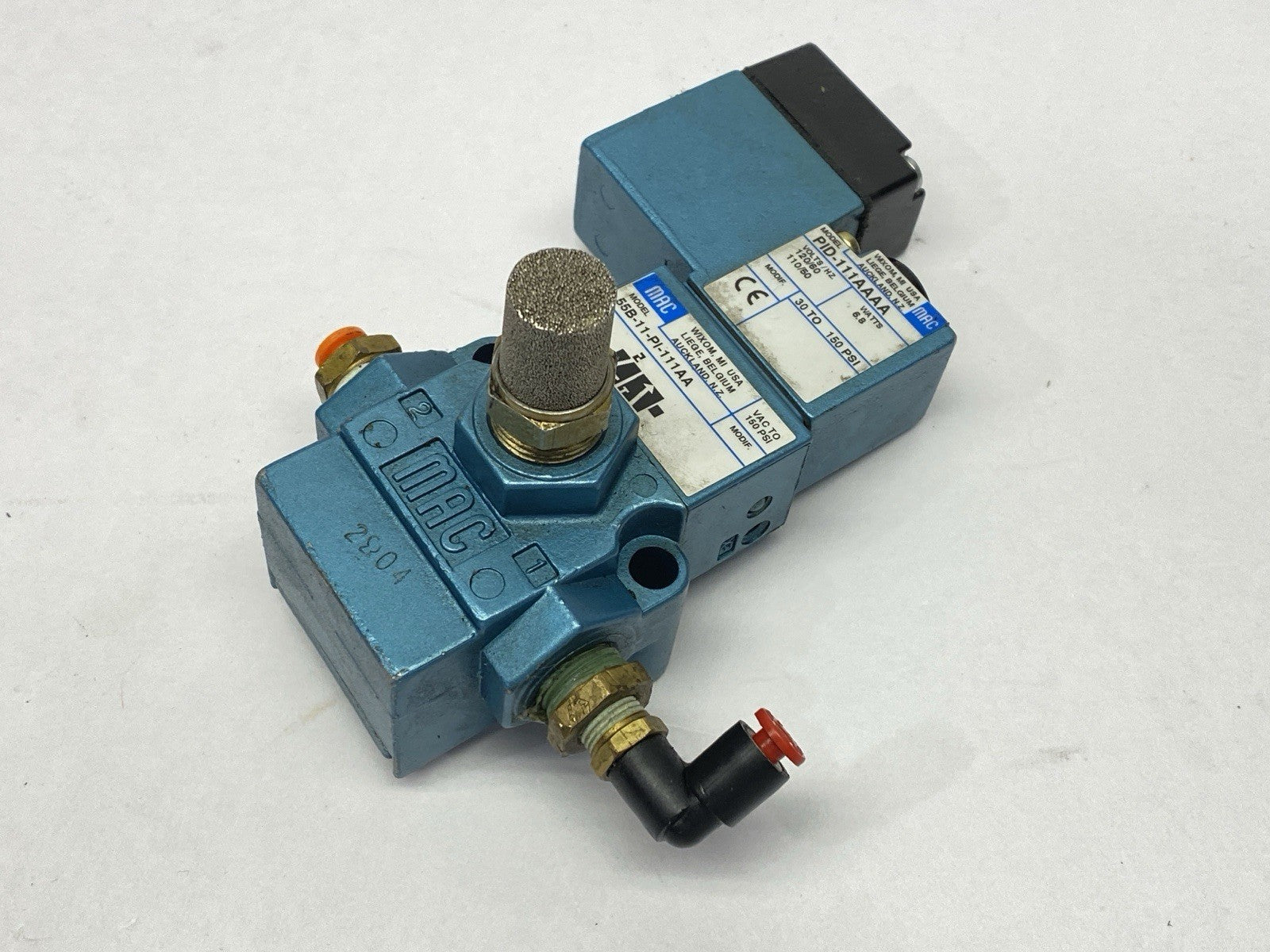 MAC Valves 55B-11-PI-111AA Pneumatic Solenoid Valve 30-150PSI 120V 6.8W - Maverick Industrial Sales