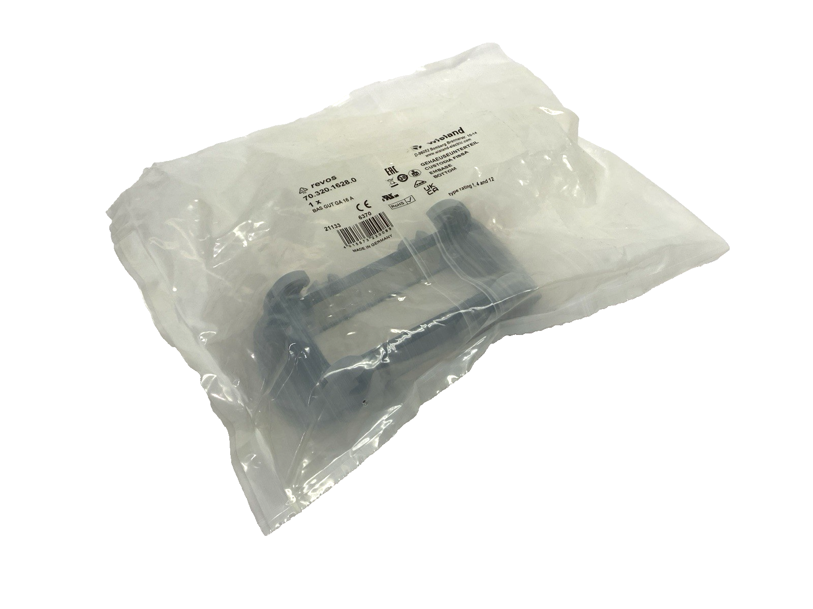 70.320.1628.0, BAS GUT GA 16 A | Revos 70.320.1628.0 Heavy Duty Connector Bottom BAS GUT GA 16 A - New - Maverick Industrial Sales