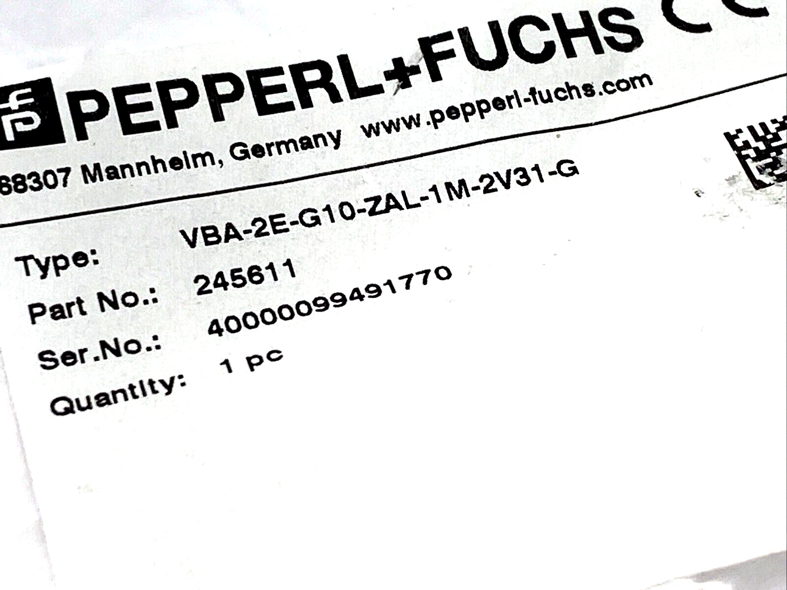 Pepperl+Fuchs VBA-2E-G10-ZAL-1M-2V31-G AS-i Sensor Actuator Module 245611 - Maverick Industrial Sales
