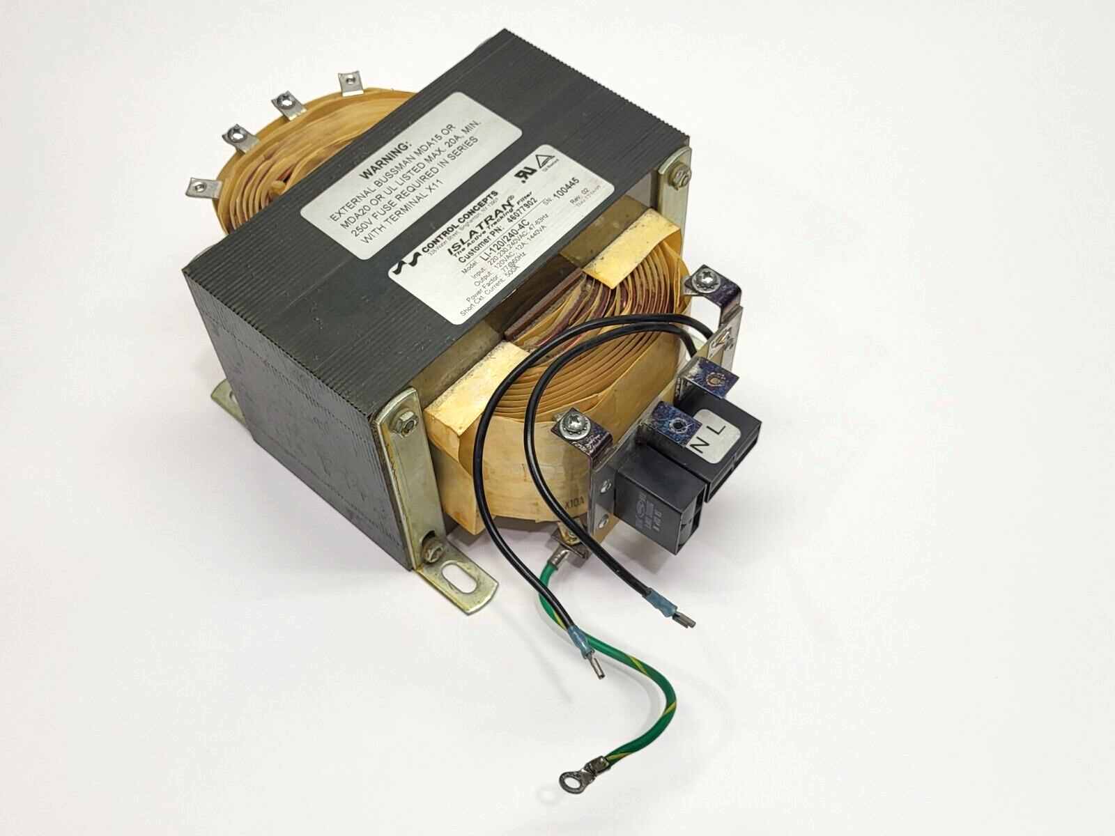 LI-120/240-4C | Control Concepts Islatran Rev. 02 Transformer 120VAC- Used - Maverick Industrial Sales