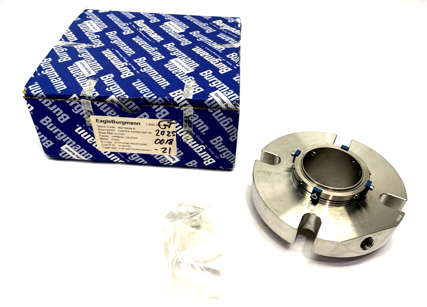 EagleBurgmann CARTEX-ASPN/2.500"-00 Mechanical Seal 316SS, Carbon/Silicon BQ1EMG - Maverick Industrial Sales