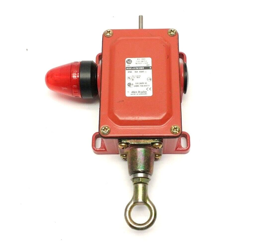 802C-J57M18BR | Allen Bradley Ser. A Cable Pull Switch MISSING RESET BUTTON - Used - Maverick Industrial Sales