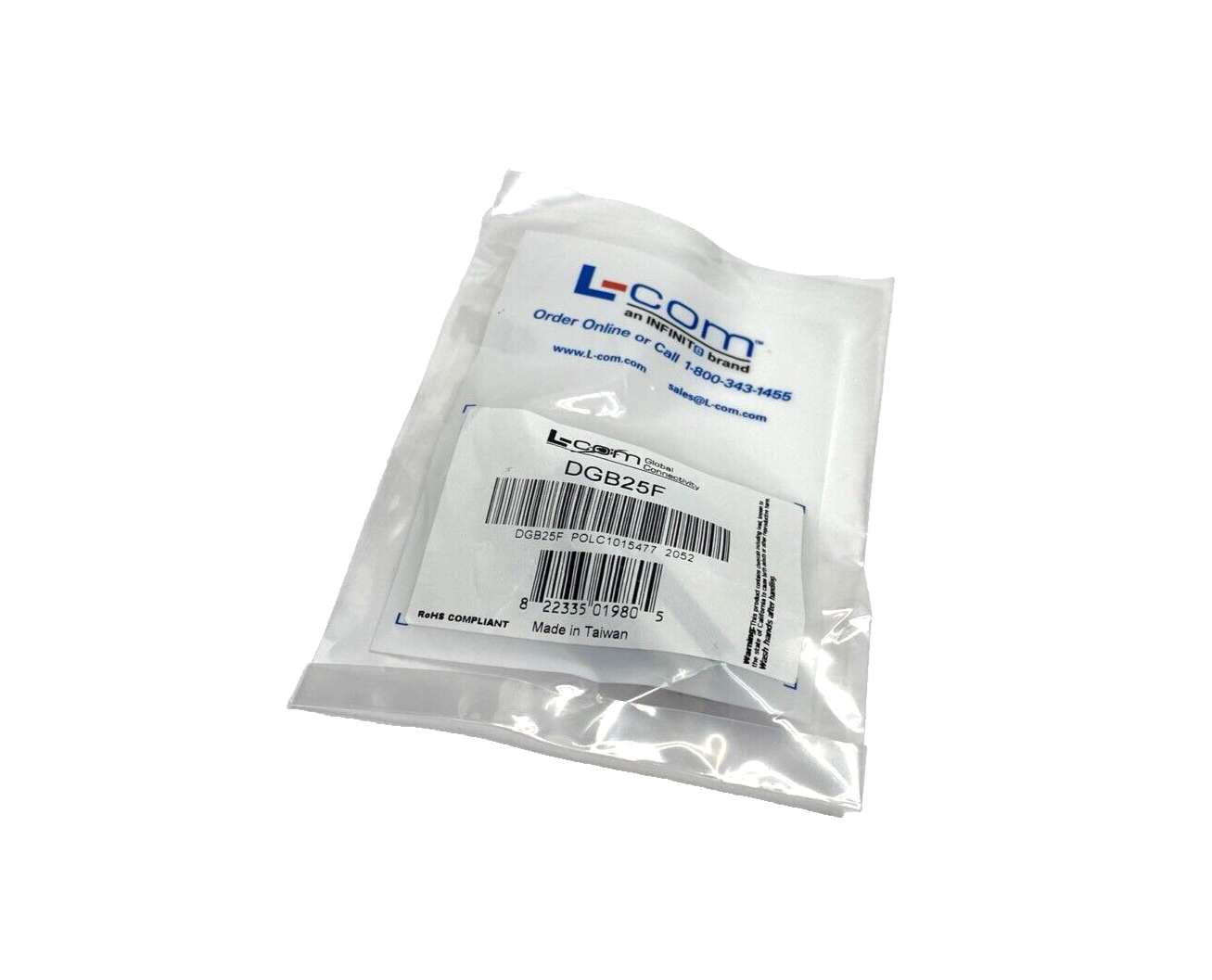 L-Com DGB25F Slimline Gender Changer, DB25 Female/Female - New – Open box - Maverick Industrial Sales