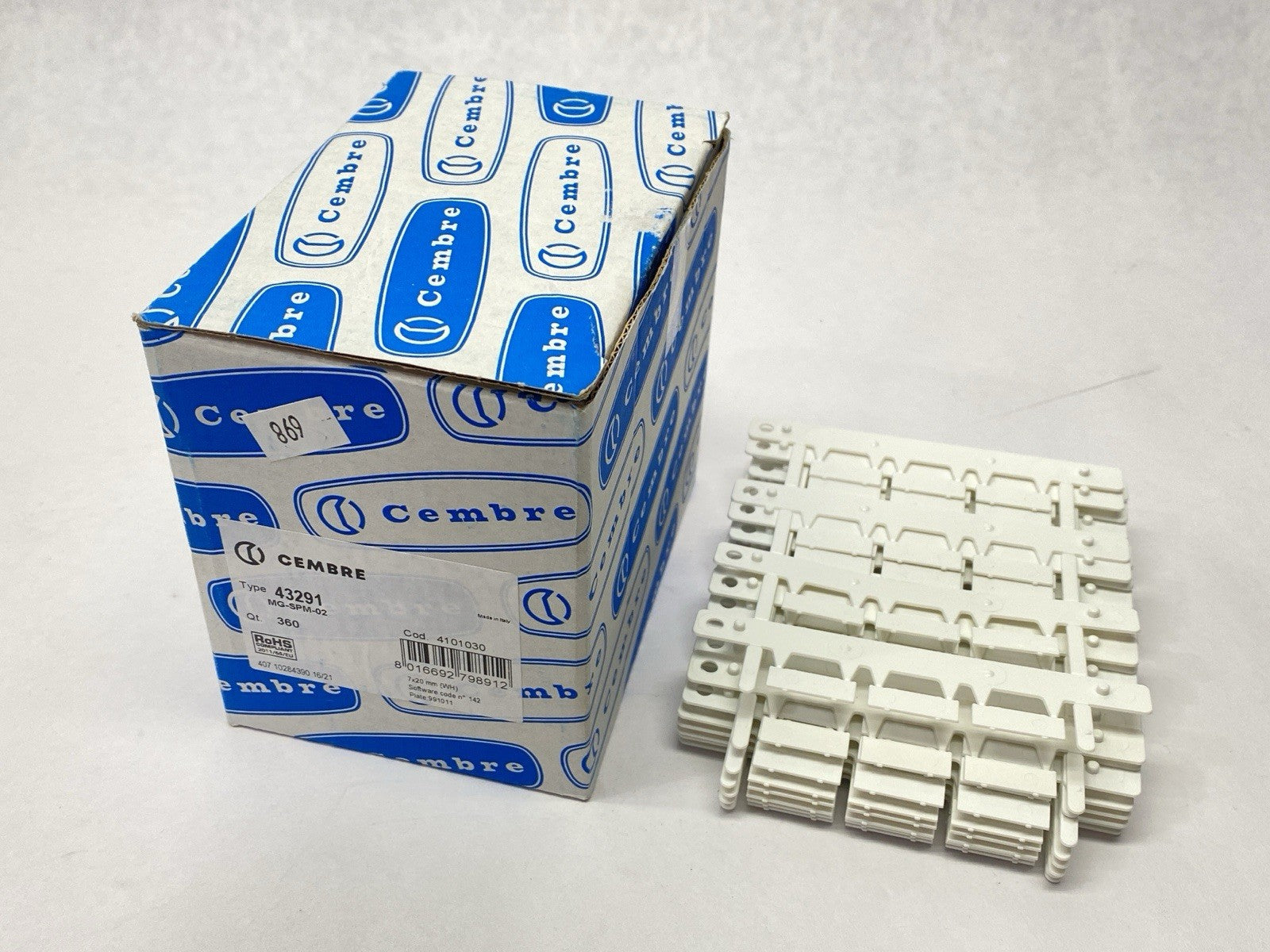 43291,MG-SPM-02 | Cembre 43291 Terminal Marker Tags MG-SPM-02 PKG OF 240 - New – Open box - Maverick Industrial Sales