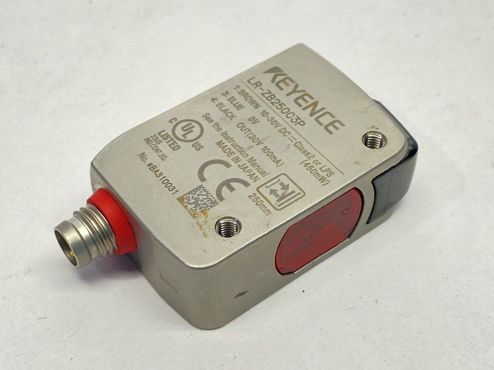 Keyence LR-ZB250C3P Self-Contained CMOS Distance Based Laser Sensor 3-Pin 250mm - Maverick Industrial Sales