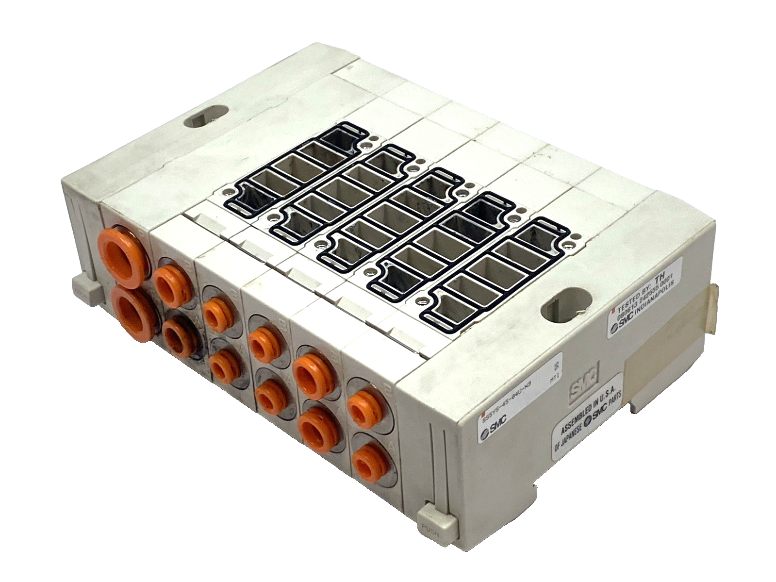 SMC SS5Y3-45-04U-N3 Valve Manifold 4-Station 5/32" N3 DIN Rail - Maverick Industrial Sales
