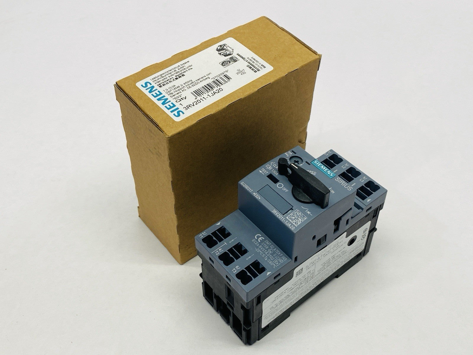 Siemens 3RV2011-1JA20 SIRIUS Motor Protector Circuit Breaker 7-10A 600V - Maverick Industrial Sales