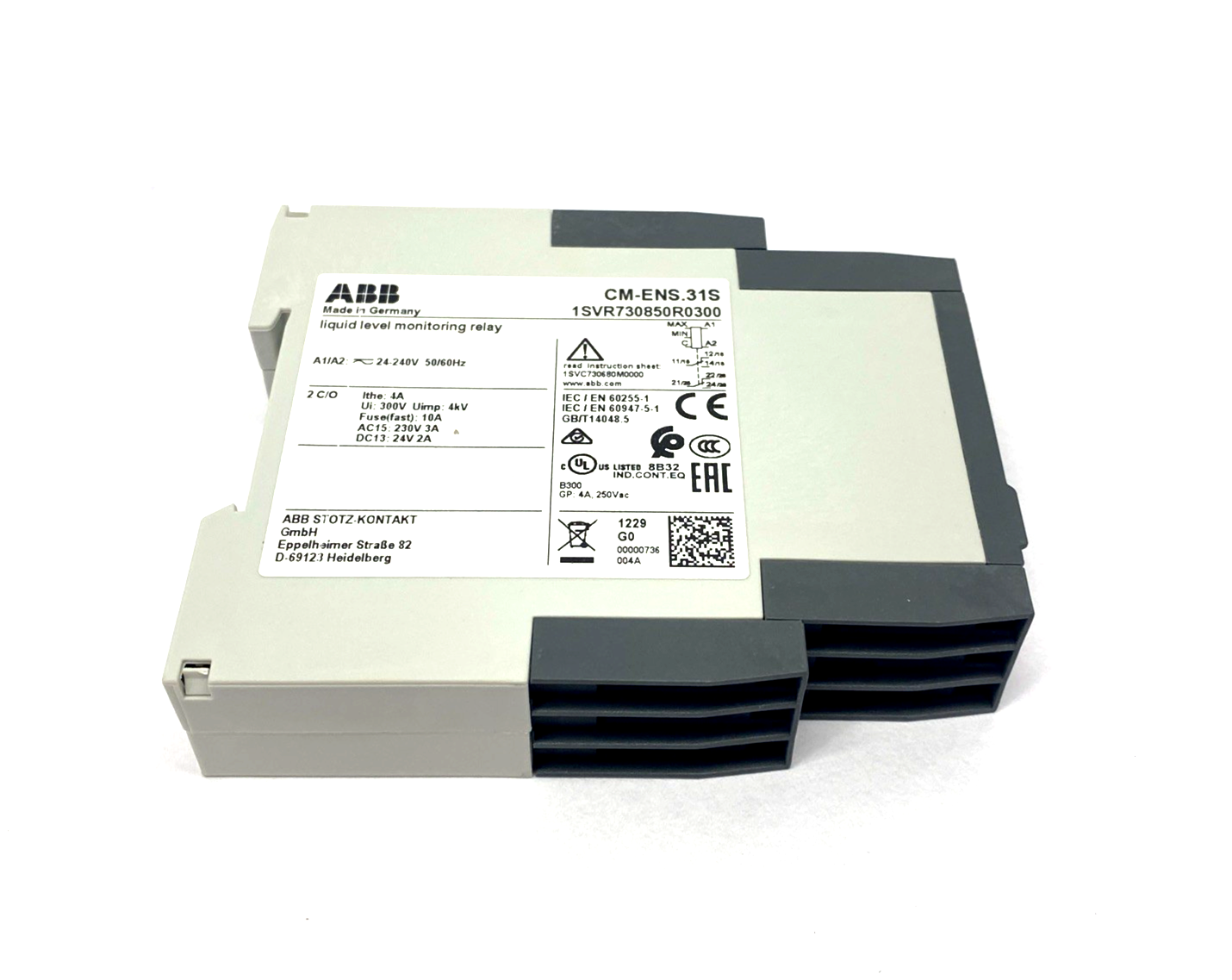 ABB CM-ENS.31S Liquid Level Monitoring Relay 1SVR730850R0300 - Maverick Industrial Sales