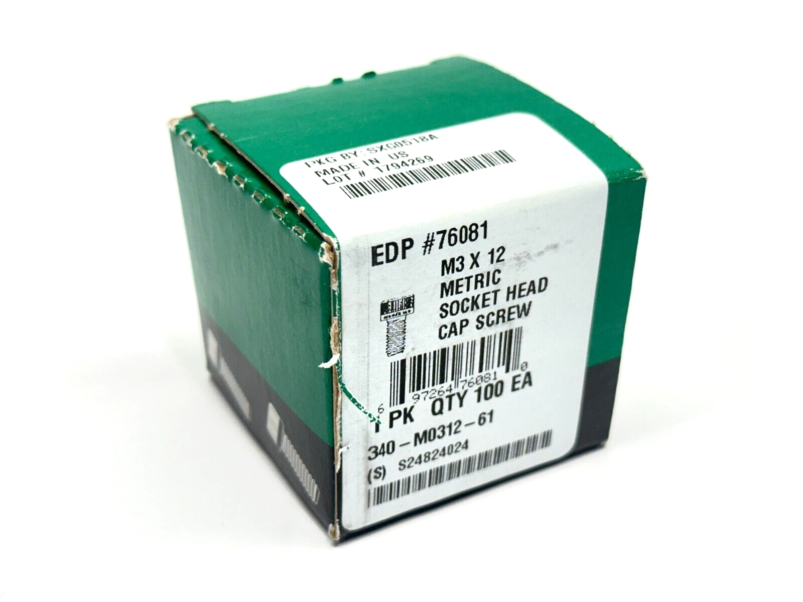 340-M0312-61 | Decorah Metric Socket Head Cap Screw M3 X 12 PKG OF 100 - New - Maverick Industrial Sales