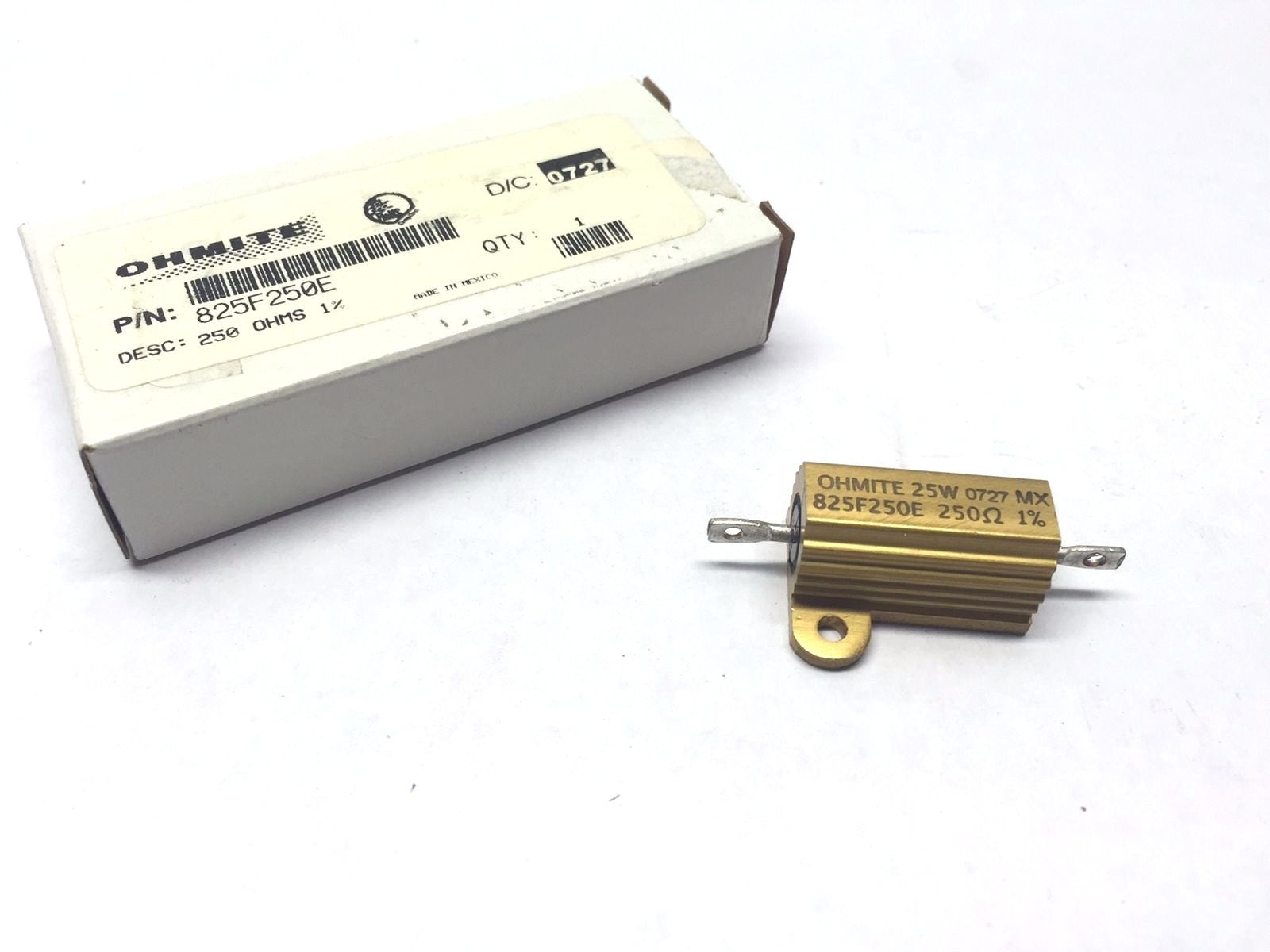 825F250E | Ohmite Power Resistor 25W 250 Ohms METAL-MITE 1%- New – Open box - Maverick Industrial Sales