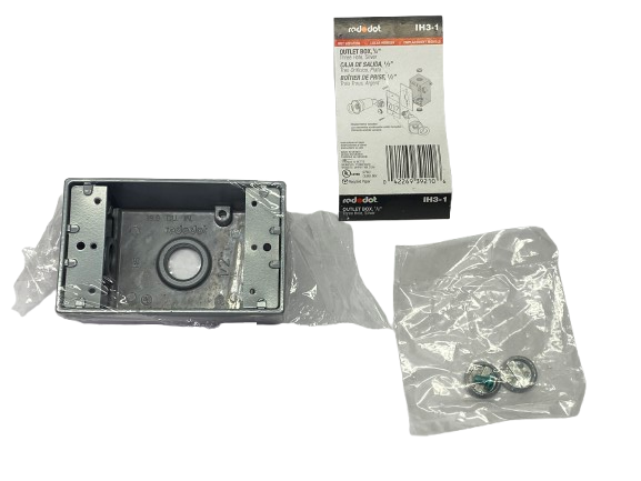 Red Dot IH3-1 Weatherproof Box 1/2", Three Hole, Silver, Aluminum, LOT OF 3 - Maverick Industrial Sales