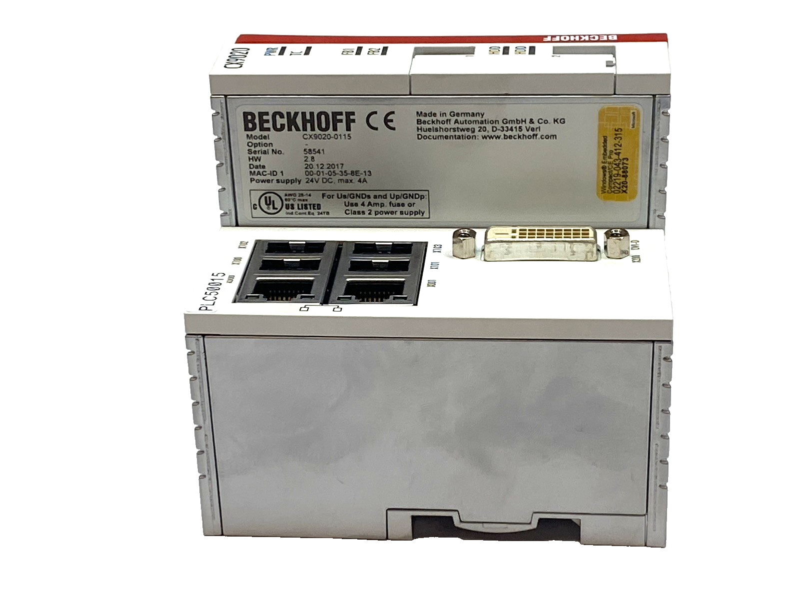 CX9020-0115 | Beckhoff Embedded PC ARM, Cortex-A8 1GHz Win, CE7 TwinCAT 3- Used - Maverick Industrial Sales