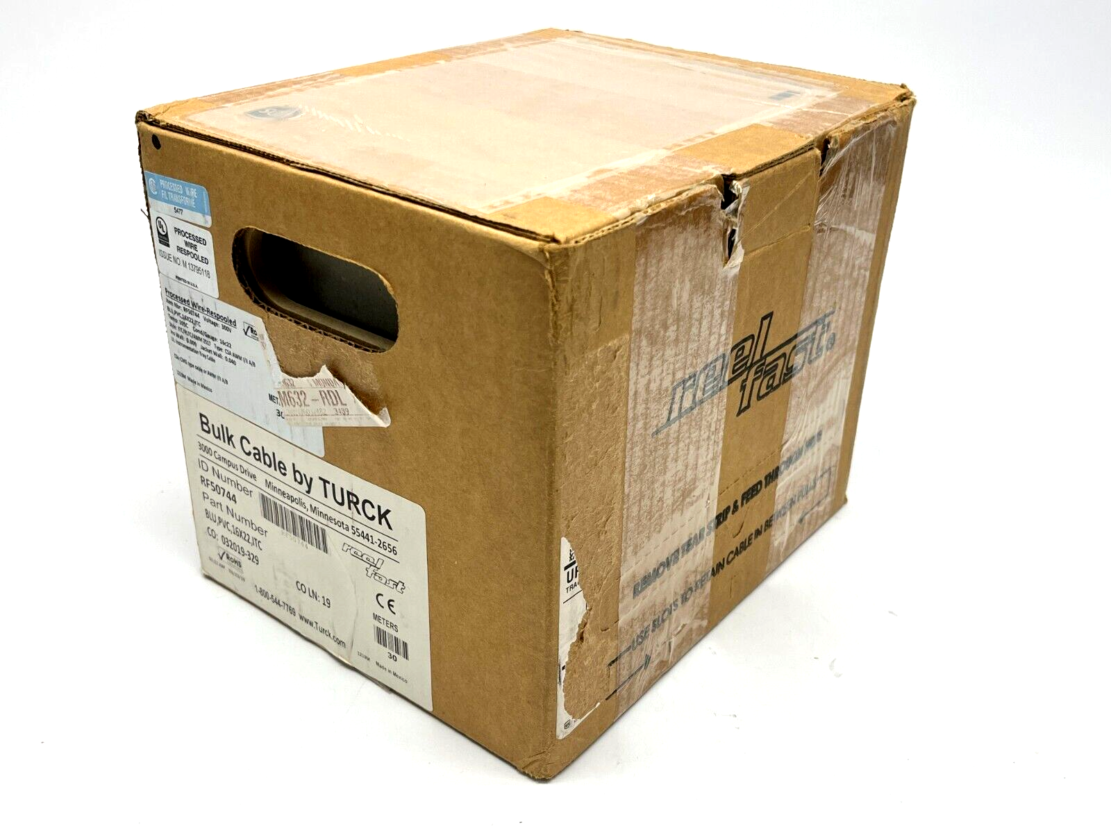 BLU,PVC,16X22,ITC | Turck Instrumentation Tray Cable 16X22AWG 30m Spool RF50744 - New - Maverick Industrial Sales